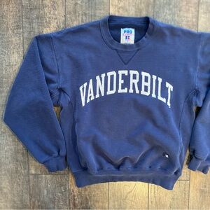 vintage russell athletic vanderbilt university crewneck sweatshirt navy